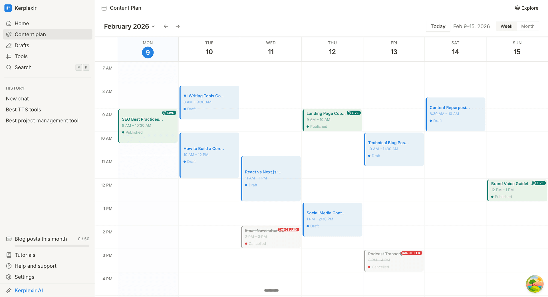Plan a month of content in minutes