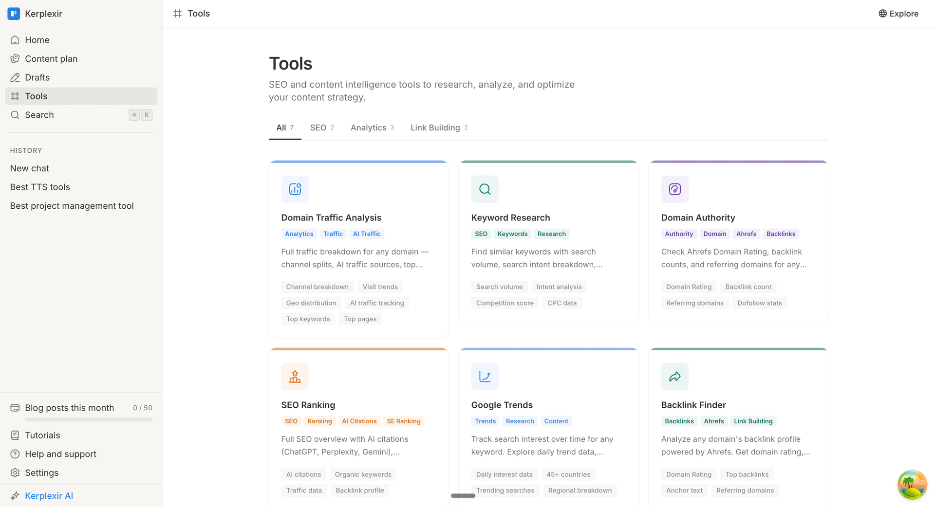 7 built-in intelligence tools